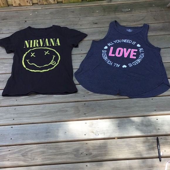Nirvana 2012 Tee + BB “Love” Tee, Neither Ever Worn - Picture 1 of 12